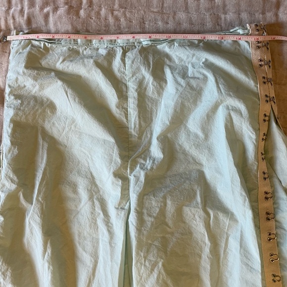BASERANGE Viag Pants Kal Mint Hook Tape to Adjust Flare Organic Cotton Trouser L - Picture 14 of 16